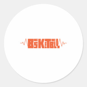 Basketball Heartbeat 9 Classic Round Sticker