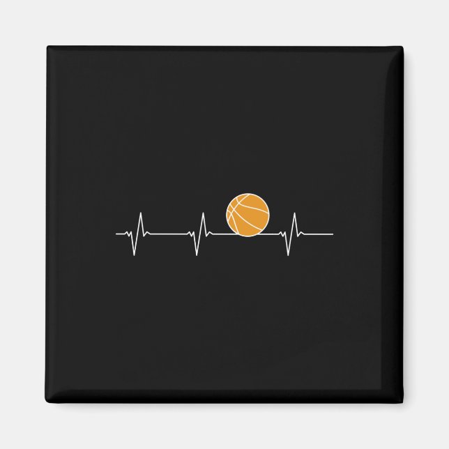 Basketball Heartbeat - Ball Ecg Pulse For Fans Magnet (Front)