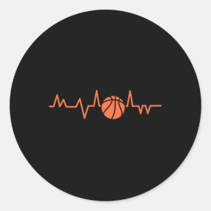 Basketball Heartbeat BBall 1 Classic Round Sticker