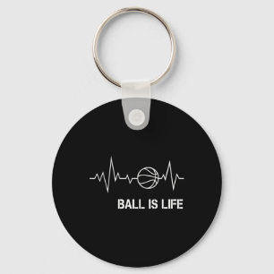 Basketball Heartbeat Big Balls My Life Baller Play Keychain