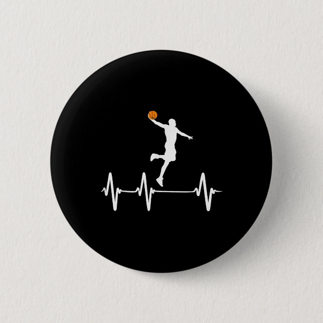 Basketball Heartbeat  Button (Front)