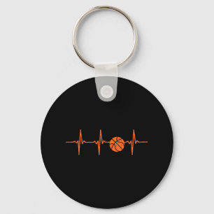 Basketball Heartbeat Coach Player Team Baller Men  Keychain