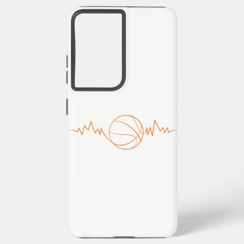 Basketball Heartbeat Design Cool Gift for Sport Samsung Galaxy S21 Ultra Case