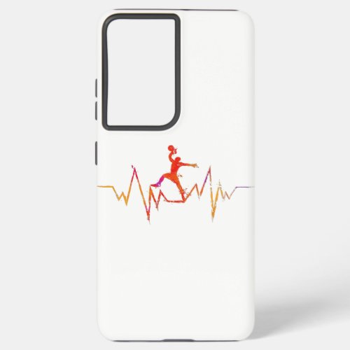 Basketball Heartbeat Design Cool Gift for Sport Samsung Galaxy S21 Ultra Case