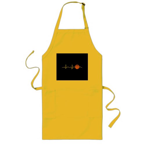 Basketball Heartbeat Long Apron