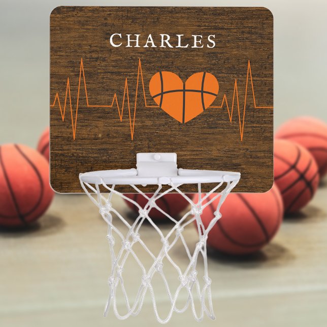 Basketball Heartbeat Monogram Mini Basketball Hoop (Creator Uploaded)