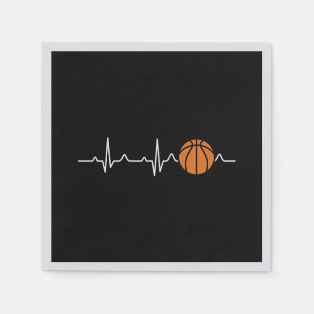 Basketball Heartbeat Napkins (Front)
