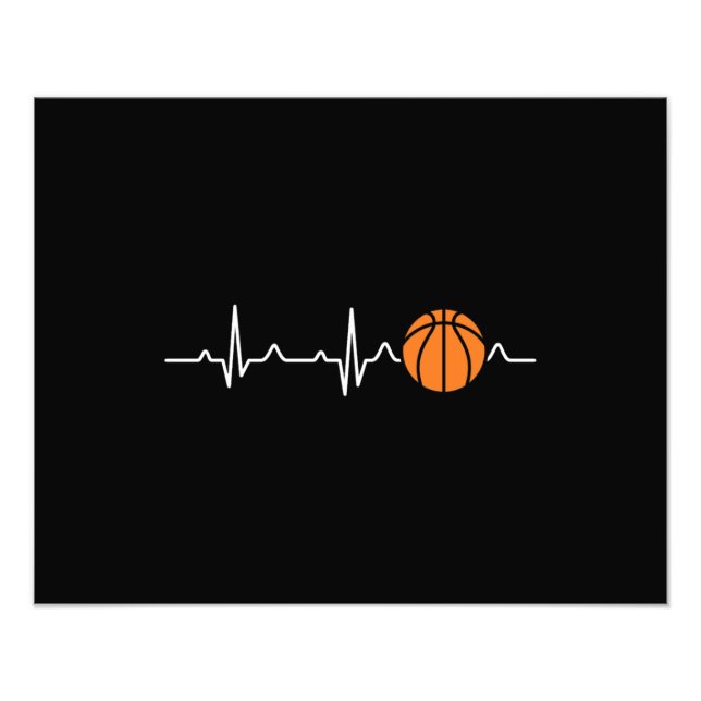 Basketball Heartbeat Photo Print (Front)