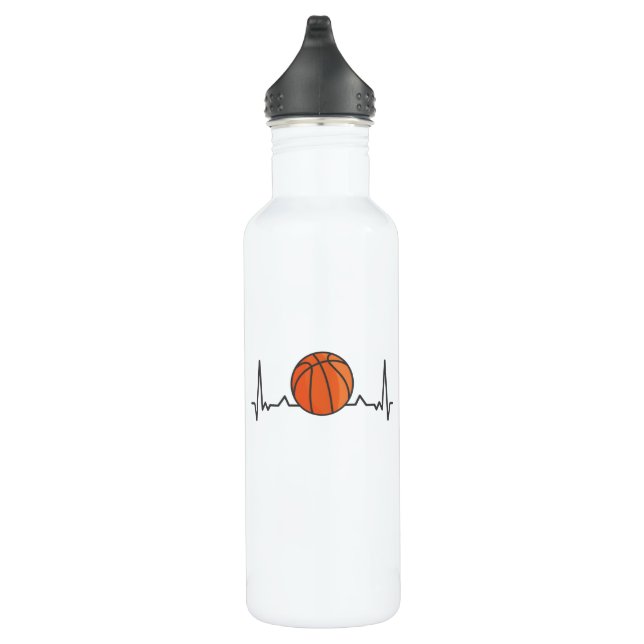 Basketball Heartbeat Sports Gifts Stainless Steel Water Bottle (Right)