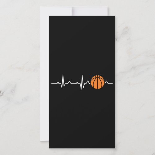 Basketball Heartbeat Thank You Card