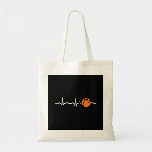 Basketball Heartbeat Tote Bag
