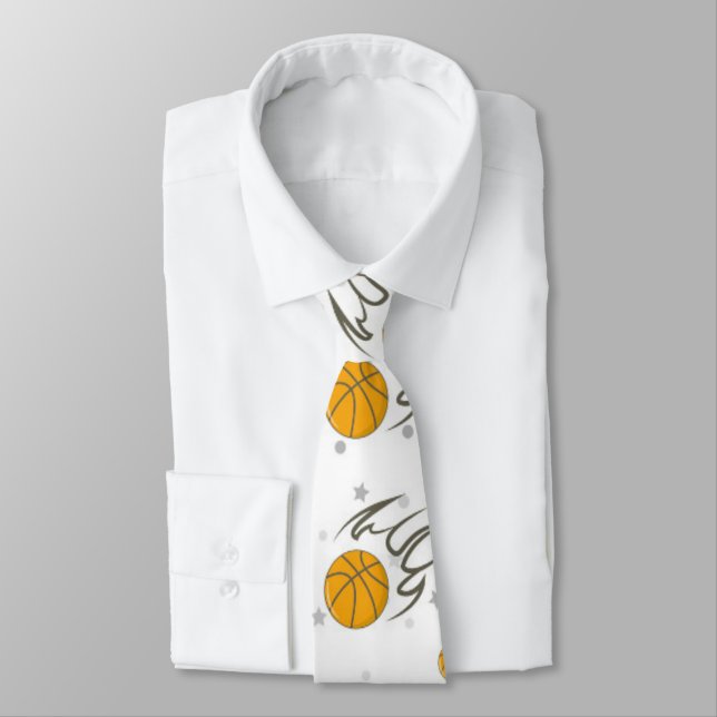 Basketball Heat Pattern Neck Tie (Tied)