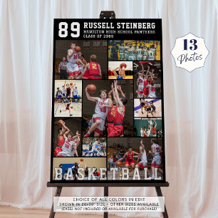 Basketball High School Senior 13 Photo Collage Foam Board