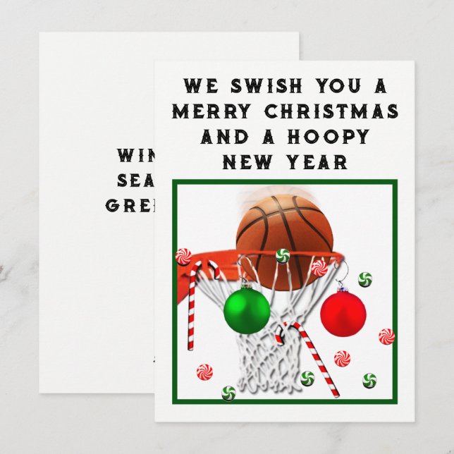 Basketball Holiday Christmas Cards (Front/Back)
