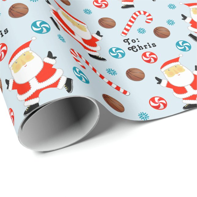 Basketball Holiday Gift Wrapping Paper (Roll Corner)