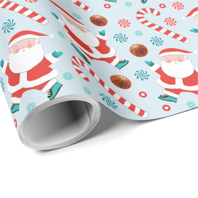 Basketball Holiday Gift Wrapping Paper (Roll Corner)