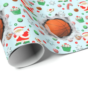 Basketball Holiday Gift Wrapping Paper