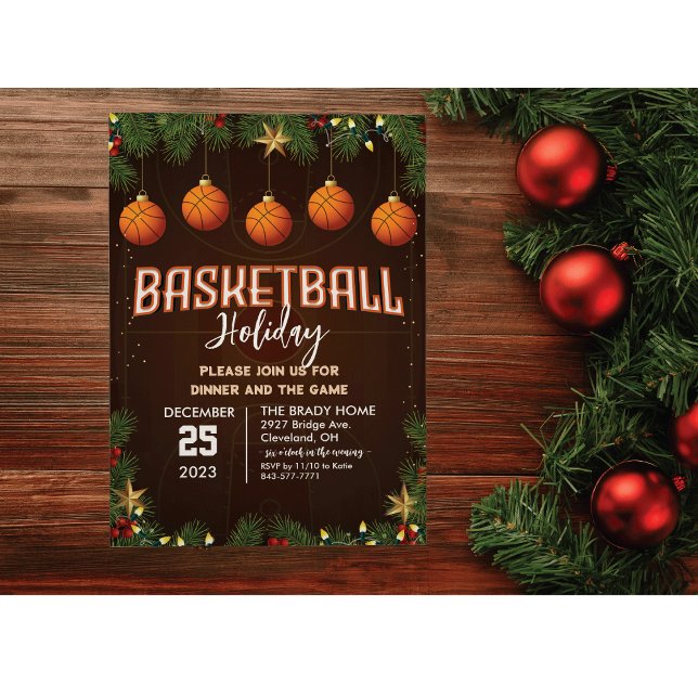 Basketball Holiday Party Dinner Invitation (Creator Uploaded)
