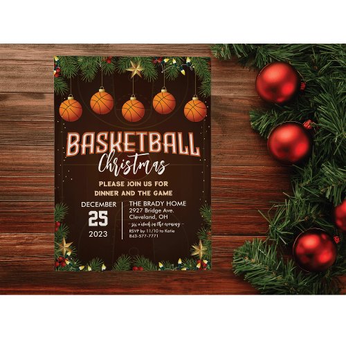 Basketball Holiday Party Dinner Invitation