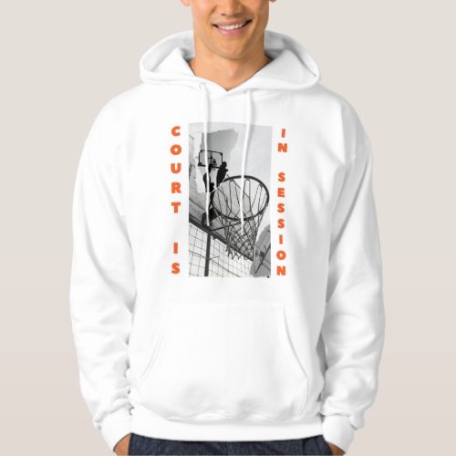 Basketball hoody with front and back quote   