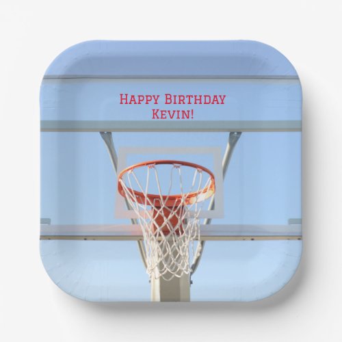 Basketball Hoop and Blue Sky Birthday Party  Paper Plates