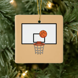 Basketball Hoop Ceramic Ornament