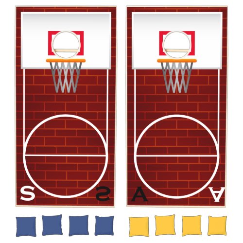 Basketball Hoop Cornhole Set