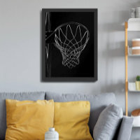 Basketball Hoop Dark Minimalist Close Up