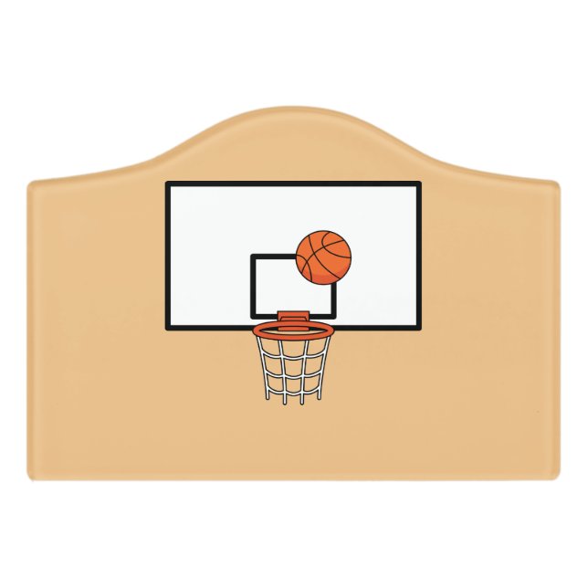 Basketball Hoop Door Sign (Small Crest Front)