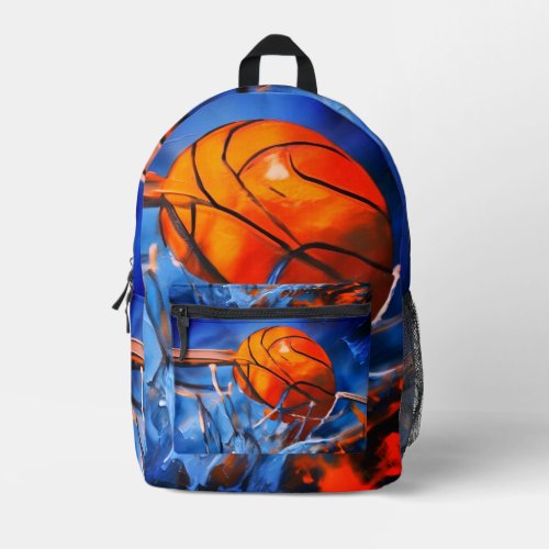 Basketball hoop fire Print Cut Sew Bag