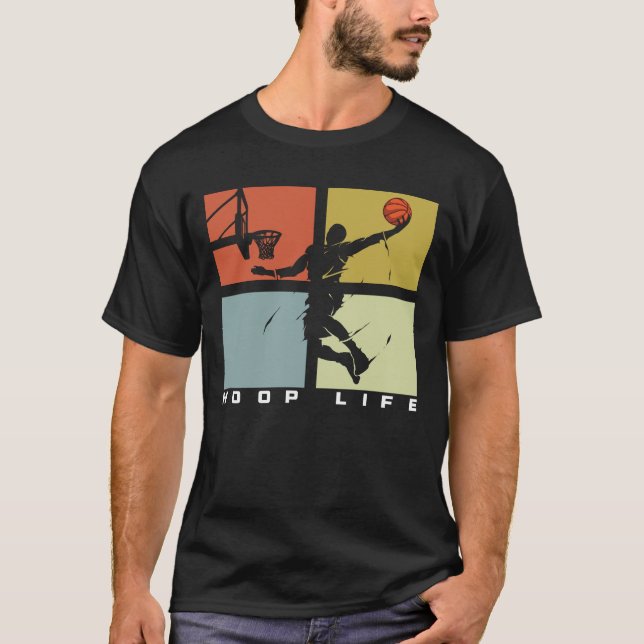 Basketball Hoop Life Basketball Player Retro T-Shirt (Front)