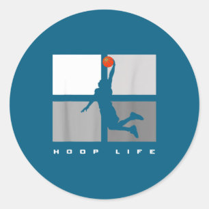 Basketball Hoop Life Men Boys Fun Basketball Playe Classic Round Sticker