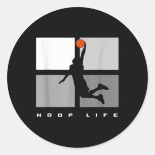 Basketball Hoop Life Men Boys Fun Basketball Playe Classic Round Sticker