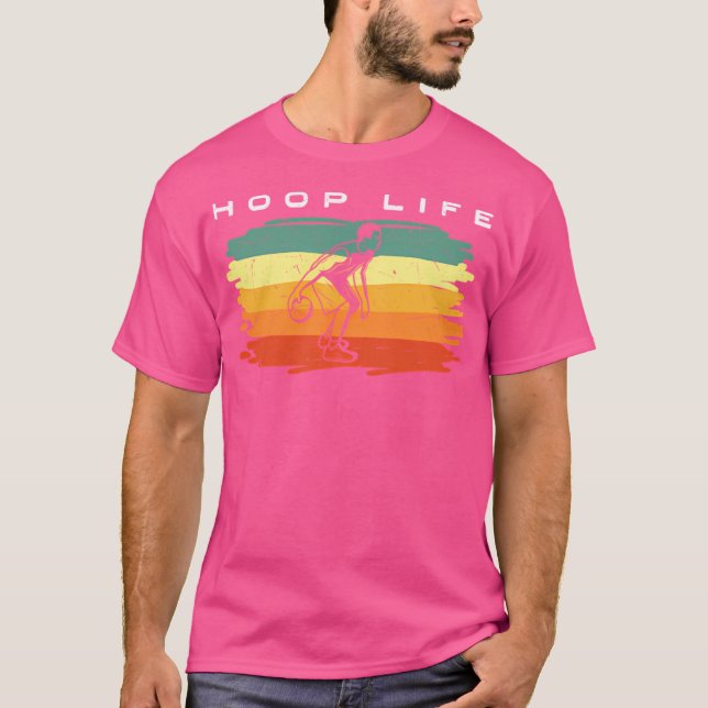 Basketball Hoop Life Retro Colorful T-Shirt (Front)