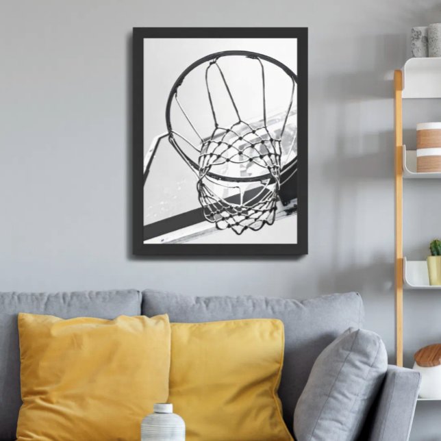 Basketball Hoop Net Black and White Poster (Creator Uploaded)