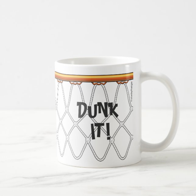 Basketball Hoop Net_black outline_Dunk it! Coffee Mug (Right)