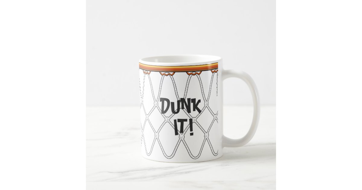 Basketball Hoop Net Black Outline Dunk It Coffee Mug Zazzle Com