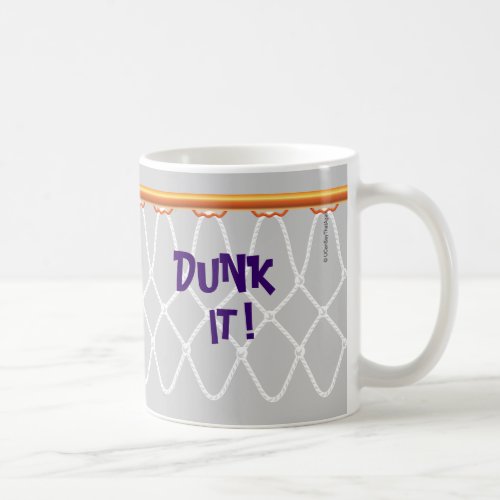 Basketball Hoop Net_Dunk it_on grey Coffee Mug
