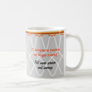 Basketball Hoop Net_grey_corporate promo Coffee Mug