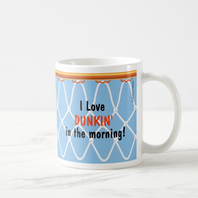 Basketball Hoop Net_I Love Dunkin'_blue Coffee Mug (Right)