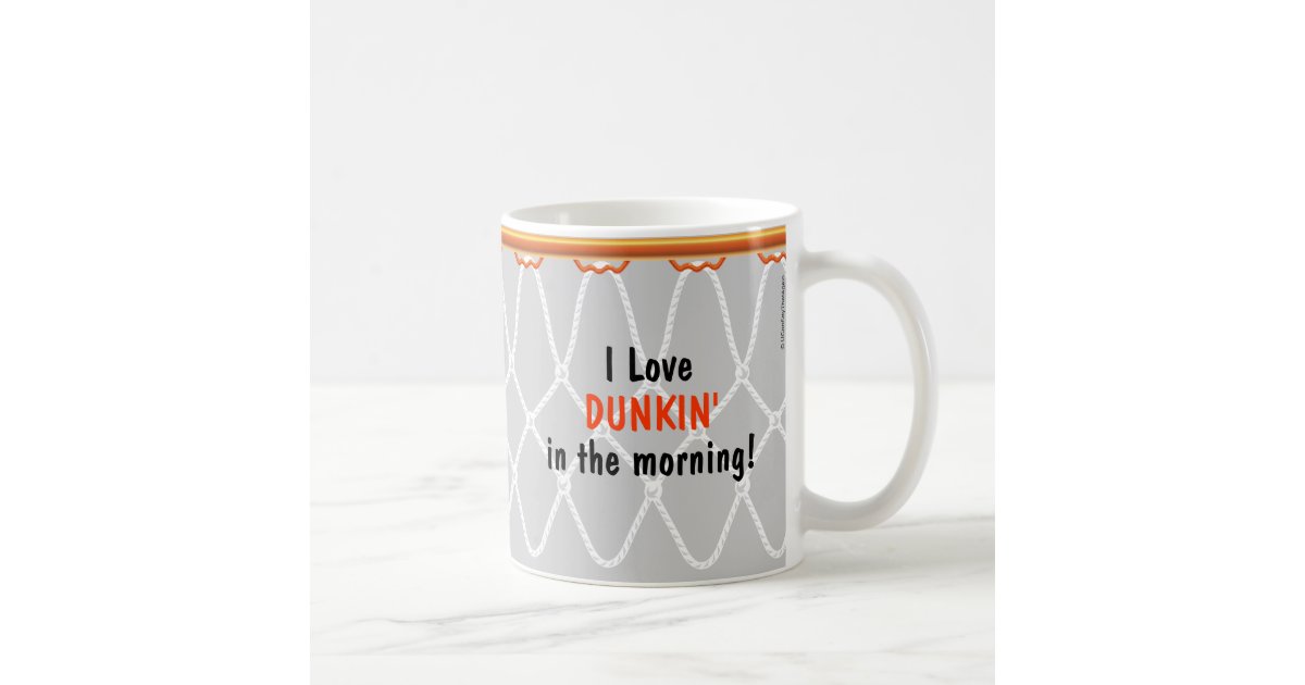 Basketball Hoop Net I Love Dunkin Grey Coffee Mug Zazzle Com