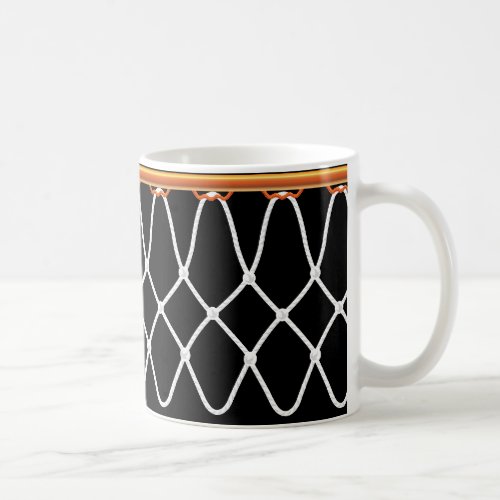 Basketball Hoop Net_on black Coffee Mug
