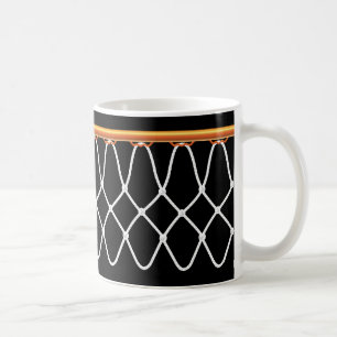 Basketball Hoop Net_on black Coffee Mug