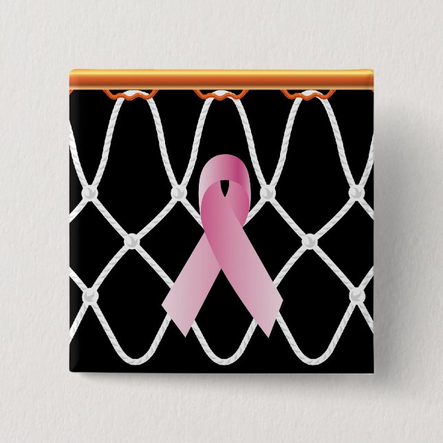 Basketball Hoop Net_ribbon campaign Pinback Button (Front)