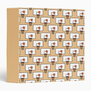 Basketball Hoop Pattern 3 Ring Binder