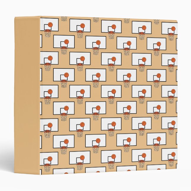 Basketball Hoop Pattern 3 Ring Binder (Front/Spine)