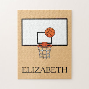 Basketball Hoop Personalize Jigsaw Puzzle