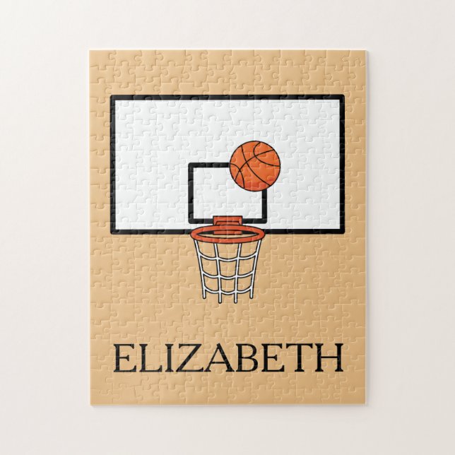 Basketball Hoop Personalize Jigsaw Puzzle (Vertical)