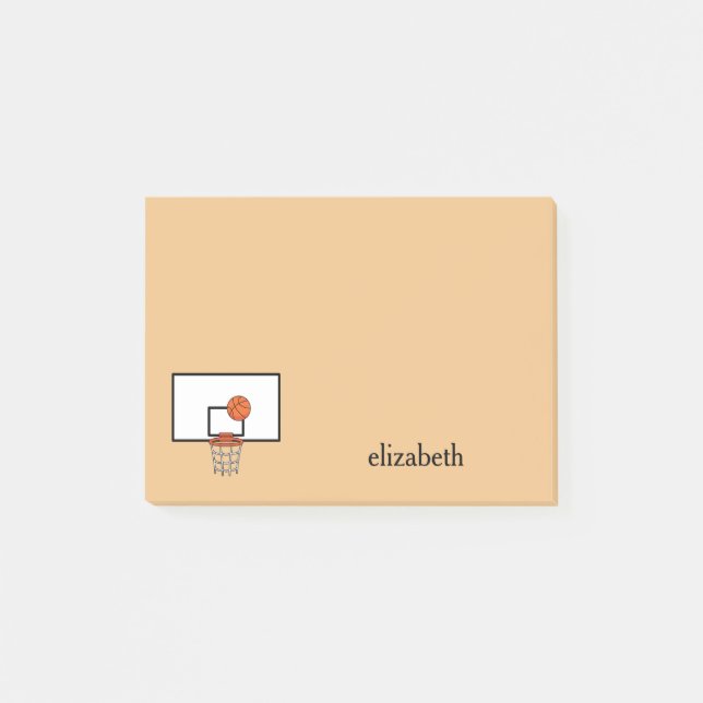 Basketball Hoop Personalize Post-it Notes (Front)
