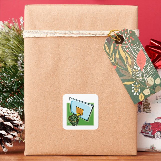 Basketball Hoop Sports Backboard And Net Square Sticker (Creator Uploaded)